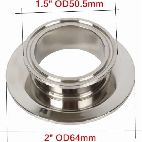 304 stainless steel 1.5" OD50.5mm x 2" OD64mm End cap , Short Tri-clamp Reducer