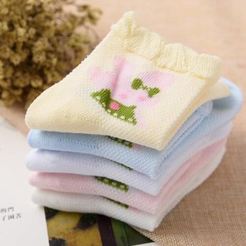 5 pairs / lot 2016 new childrens socks baby socks fishnet breathable cute pattern girls socks