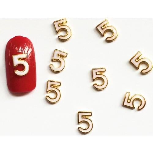 50Pcs Golden LOVE 5 Letter 3D Metal Alloy Nail Art Decoration Charms Studs Jewelry Accessory Fashion Charm
