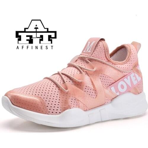 AFFINEST 2019 Sport Shoes Women Breathable Mesh Hollow Sneakers Wearproof Slip-on Non-slip Outdoor Running Shoes Soft Gym Flats