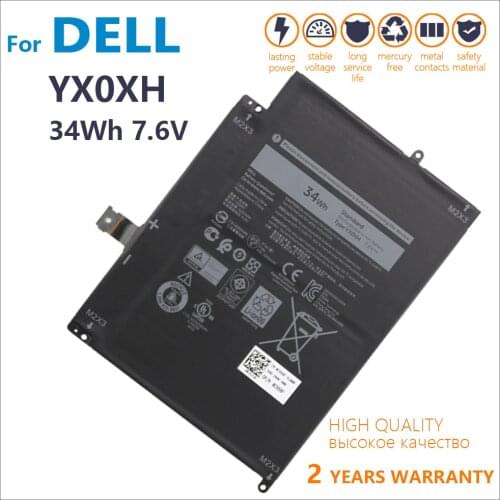 100% Genuine Laptop battery YX0XH 7.6V 34Wh Battery For Dell Latitude 7285 Serie YXOXH OWYCVV 0WYCVV New Original Batteria