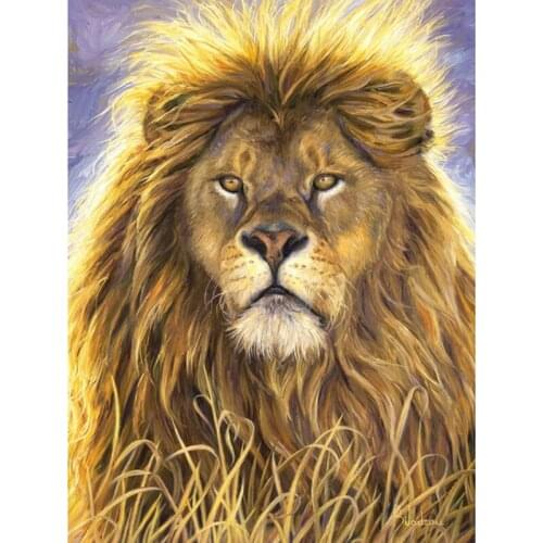 DIY 5D Diamonds Embroidery Full Round Diamond Painting Lion Cross Stitch Craft Mosaic Picture Home Decoration
