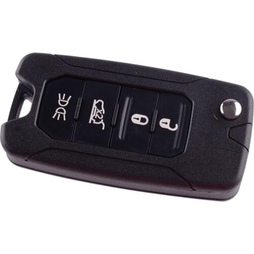 Car 4 Buttons Flip Remote Key Case Cover Fob Shell Chain Fit for Jeep Renegade 2018 2017 2016 2015