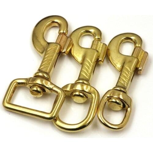 Large Brass Swivel Eye Trigger Bolt Lobster Claw Clasps Snap Hook Clip Buckle For Bag Webbing Leather Craft Collar Accessories