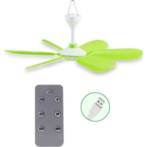 5W Remote Control Timing Electric Ceiling Fan Home Office Air Cooler for Bed Camping Outdoor Hanging Camper Tent USB Hanging Fan