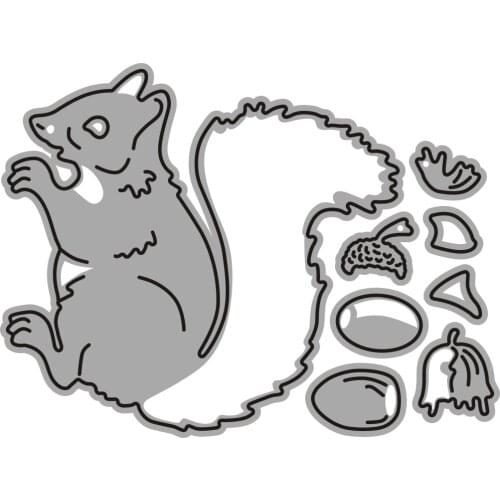 JMCRAFT 2021 Squirrel Eating Pine Cones Creeting Card Metal Cutting Dies Scrapbooking Stencil Cut Die DIY Card Crafts Handmade