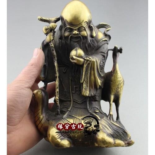 MOEHOMES Chinese copper handicrafts Fengshui longevity god statue family decoration birthday metal handicraft
