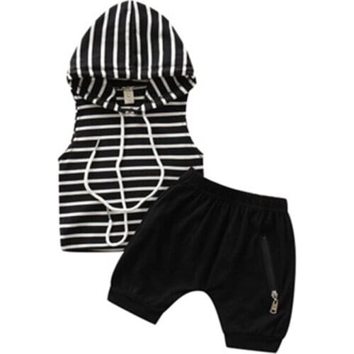Baby Clothes Sets Newborn Infant Baby Boy Hoodie T Shirt Tops+ Pants Outfits Set Summer Sports Clothes set