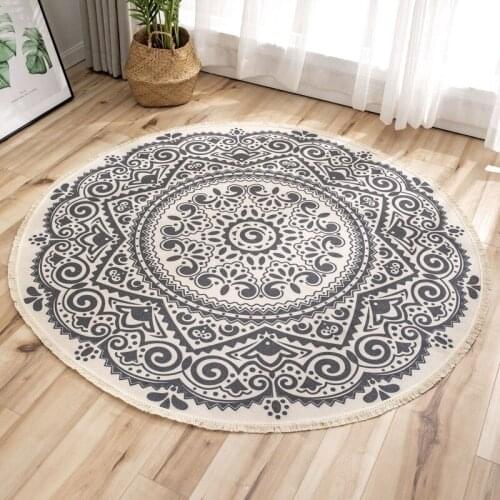 Ethnic style cotton thread printing home living room coffee table mat floor mats bedroom study carpet rugs and carpets