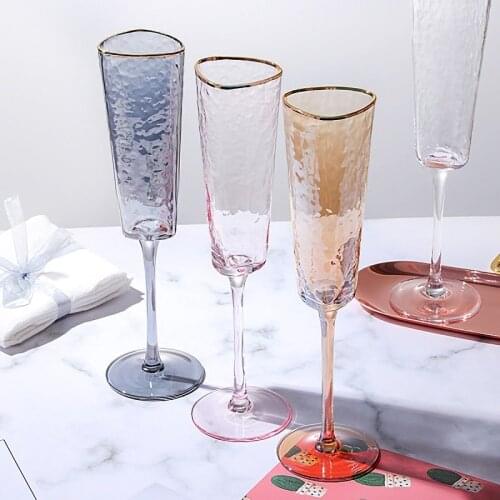 Creative Crystal Glass Whiskey Glass Red Wine Cup Colorful Champagne Glasses European Style Champagne Goblet Szklanki Gift NEW
