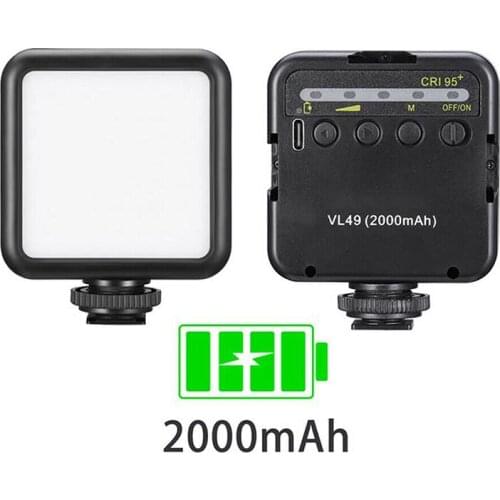 Mayitr 1pc VL49 Mini LED Video Light Built-in Battery High Brightness 49 LED Phone Camera Fill Lamp For Flash Accessories