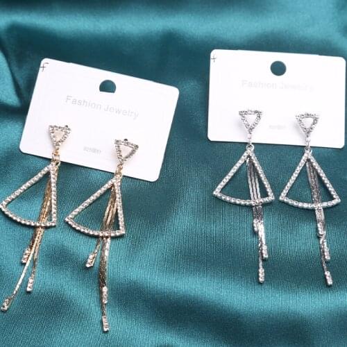Unusual Vintage Tassel Earring 2021 Trend Long Hanging Goth Piercing Stainless Steel Earrings For Women Geometry Jewelry Pendant