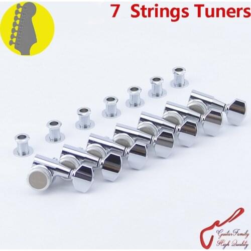 Genuine Original 7 In-line GOTOH SG381-07-MGT 7 Strings Guitar Locking Machine Heads Tuners ( Chrome ) MADE IN JAPAN