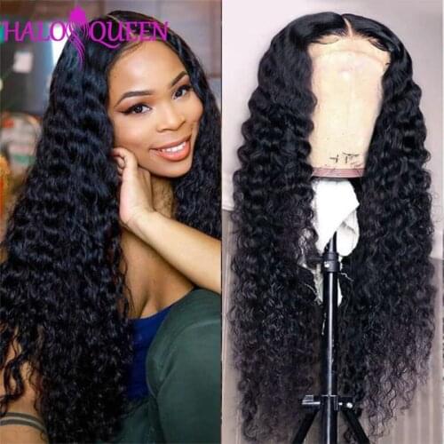 Deep Wave Frontal Wig 13x4 Lace Front Human Hair Wigs Peruvian Deep Curly Wigs For Women Human Hair 4x4 Deep Wave Closure Wig