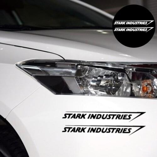 2pcs personalized car stickers Stark Industriesc universal car stickers car trendy shape stickers