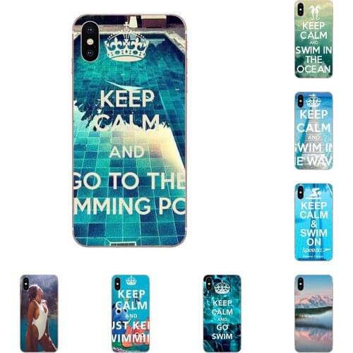 For Sony Xperia Z Z1 Z2 Z3 Z4 Z5 compact Mini M2 M4 M5 T3 E3 E5 XA XA1 XZ Premium TPU Transparent Cases Keep Calm And Go Swim