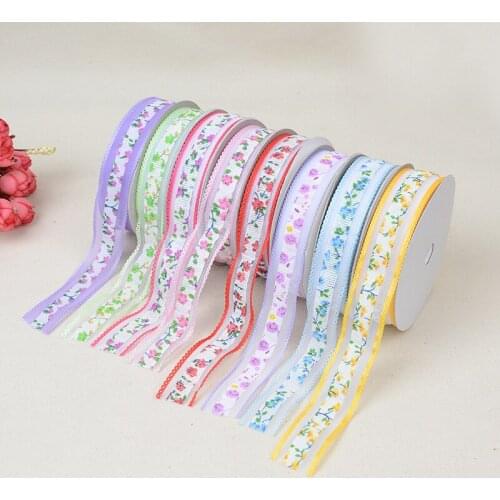 Colorful Country Style Small Flower Series Ribbon 2.5 cm Wide Gauze And High Quality Nylon Material Embossed Dress Ribbon