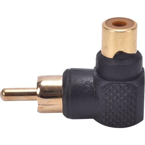 RCA Right Angle Connector Plug Adapters Male To Female M/F 90 Degree Elbow Audio Adapter