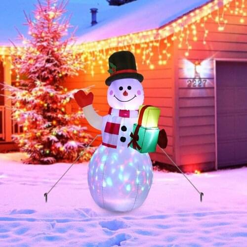 Luminous Inflatable Snowman Rotate LED Air Pump Christmas Holiday Party Ornament for Household Parties Decoration