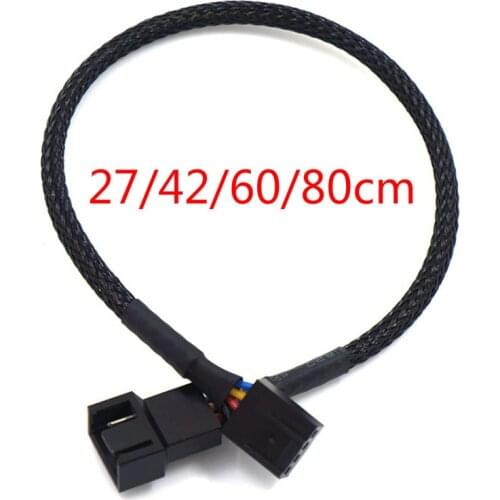 1pc 27/42/60/80cm PWM Extension Cable Mainboard CPU 4 PIN Fan 4P Adapter Cable Computer Case 4 PIN Power Cables Connectors