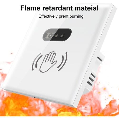 Smart Wall Light Switch Infrared Sensor Glass Screen Panel Zero Line Of Fire EU UK 220V 10A Power Supply Without Touch