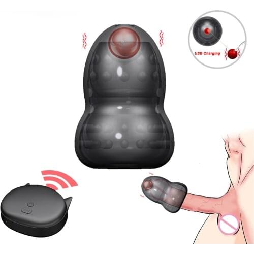 Remote Control Glans Vibrators Male Masturbation Adult Sex Toy For Men Glans Trainer Male Delay Lasting Trainer Vibrators