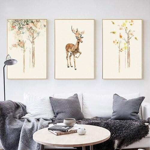 Waterproof Cute Graf Modern Decoration For Living Room Nordic Poster Wall Art Special Blue Canvas Painting Wall Unframed