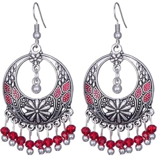 New Drop Dangle Earrings for Women 2021 Fashion Jewelry Handmade Beads Enamel Glass Vintage Boho Crystal Ethnic Earings Brincos