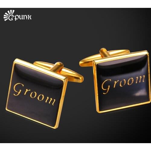 1 Pair High Quality Cufflinks Men Groom Gift Wholesale 2016 Gold color Men French Shirts Cuff Buttons With Gift Box C1992G