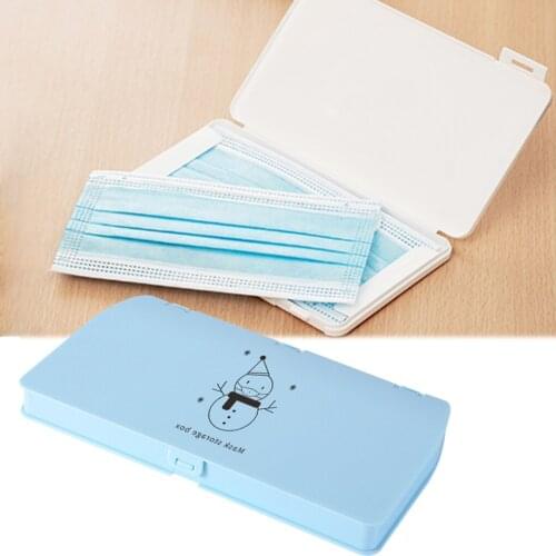 1pcs Portable Disposable Face Mask Storage Holder Box Buckle Design Mask Face Cover Organizer PP Plastic Mask Storage Case