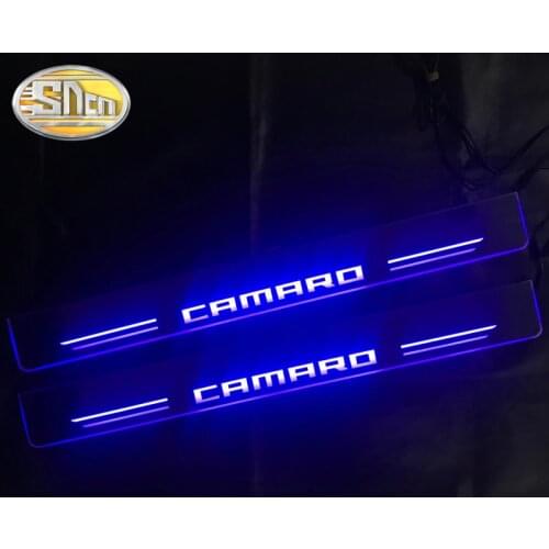 2PCS Waterproof Acrylic Moving LED Welcome Pedal Car Scuff Plate Pedal Door Sill Pathway Light For Chevrolet Camaro 2016 - 2020