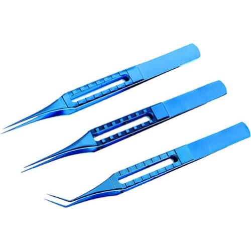 3pcs Hair Transplant Titanium Forceps 11.5cm Hair Transplant Forceps , Ophthalmic Medical Tweezers