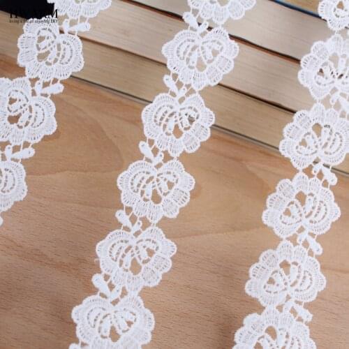 African white lace fabric 2019 high quality lace wedding decoration trim DIY 10yard New milk silk bar code lace spot lace fabric
