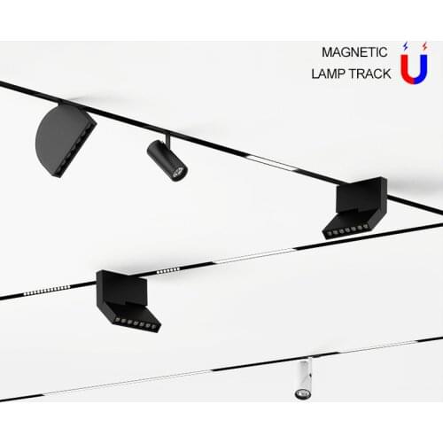 Aluminum Ceiling LED Track Light Surface Mounted Suspended Creative 0.5M 1M Recessed LED Magnetic Lights Linear Indoor Corner