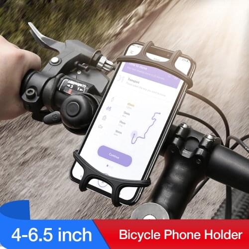 Phone Handlebar Bracket Stand Bike Bicycle Motorcycle Mobile Phone Silicone Holder Mount Buckle Pull Non-slip For Cellphone GPS