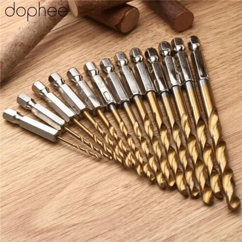 Woodworking Tool 1.5mm-6.5mm HSS Titanium High Speed Steel Step Drill Bits Drilling Bits Hole Drilling for Wood Power Tool 13PCS