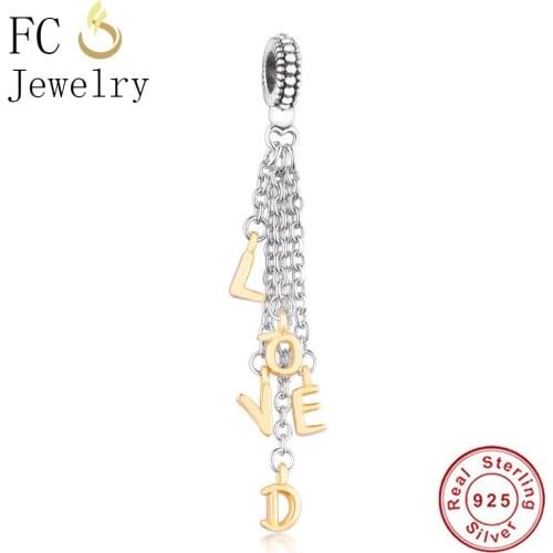 FC Jewelry Fit Original Brand Charms Bracelet Real 925 Sterling Silver Boho Tassel Letter Loved Bead For Making Women Berloque