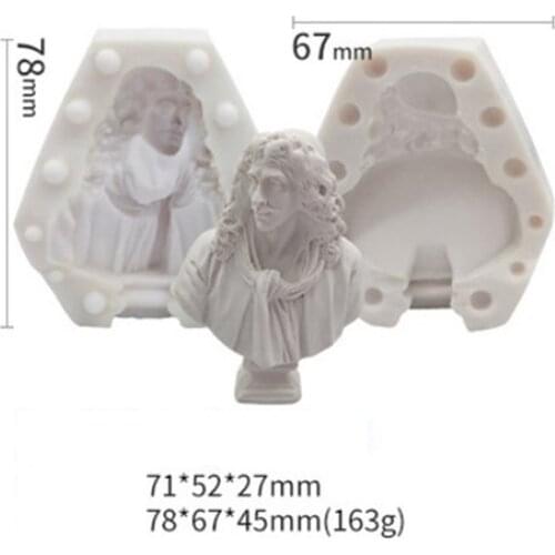 Greek Idol Sketch Portrait Plaster Silicone Mold DIY Statue Candle Mold Epoxy Resin Mold 10361153