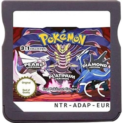 Game Cartridge Console Card 3 in1for Pearl platinum Diamond for 2 in1 heartgold SoulSilver US/EU Version For NDS