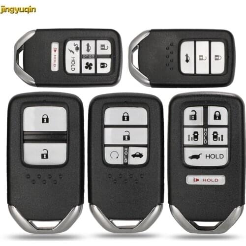 Jingyuqin Smart Car Key Shell For Honda Fit Odessey City Jazz XRV Venzel HRV CRV Accord 2/3/4/5/6 Buttons Insert Remote Key Case