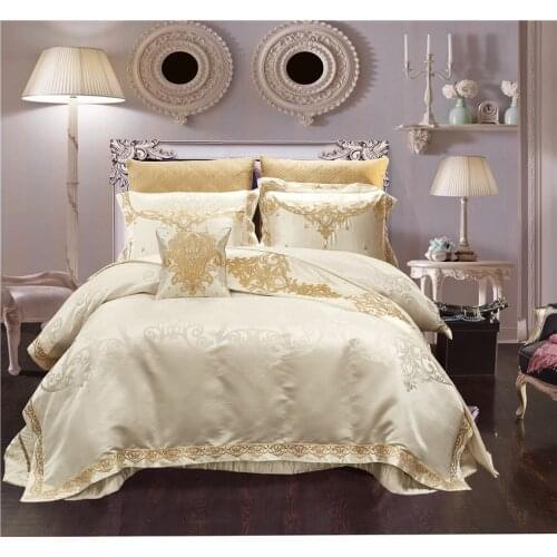 US Queen King Shabby Chic Jacquard Duvet Cover Set 104x90"Satin Cotton4/6/10Pcs Bedding Set Bed sheet/spread set Pillowcases