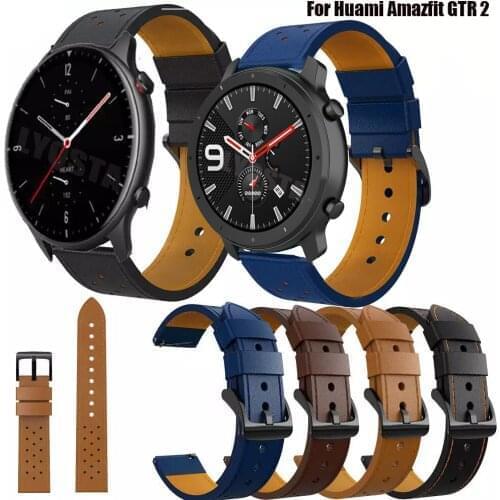 For GTR 2 47mm Leather Strap Watchband for Xiaomi Huami Amazfit PACE/Stratos 3 2S Watch Bracelet Band for Samsung Gear S3 Correa