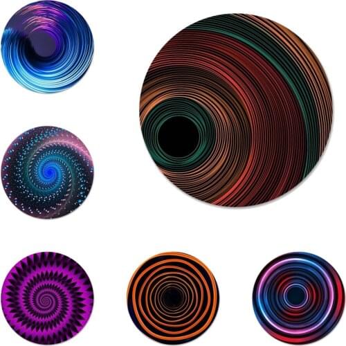 58mm color tunnel print Circle Badge Brooch Pin Accessories For Clothes Backpack Decoration gift