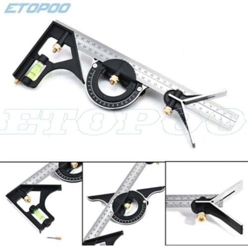 12 Inch 45 Degree 90 Degree Horizontal Angle High-End Multi-Function Combination Square With Round Protractor Set
