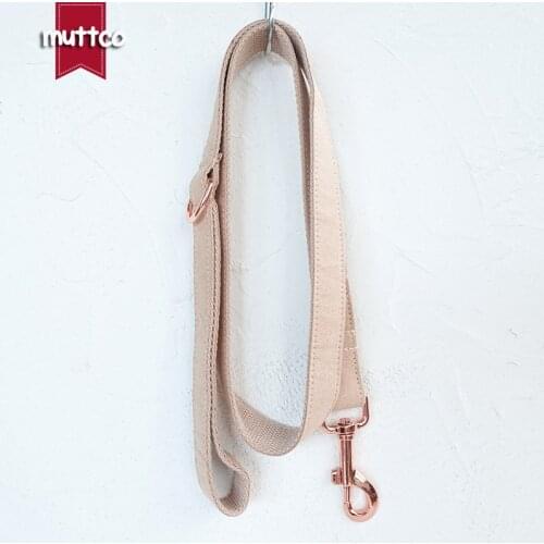 MUTTCO retailing new style collar THE LADY handmade light brown 5 sizes poly satin and nylon dog leash UDC027M