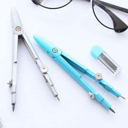 Deli Metal Compasses+Lead Two Suits The Students Professional Drawing Office Compasses School Circle Drawing School Tools
