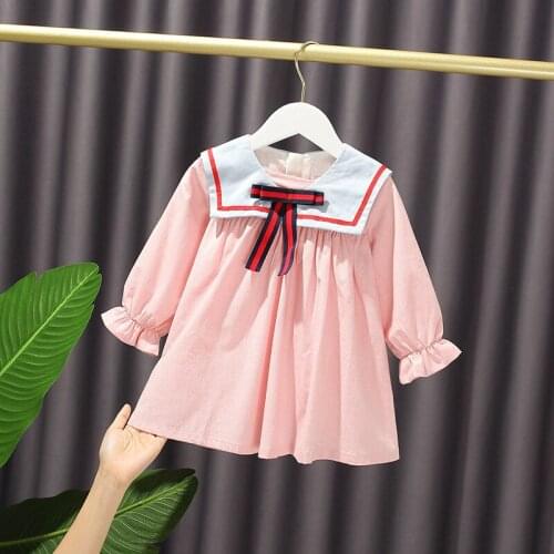 Baby girl outfit New Baby Girls Dress Kids Autumn Long Sleeve Dress Cute College Style Cotton Dress for Newborn Baby Dress