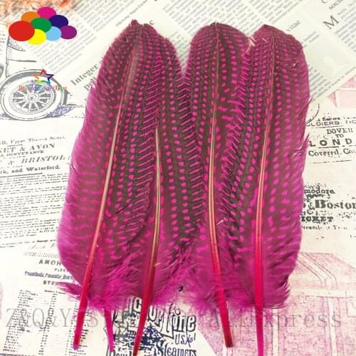 Natural 10-100 pearl nest forest 15-20CM (6-8 inches) feather dyed rose red DIY craft hand jewelry feather