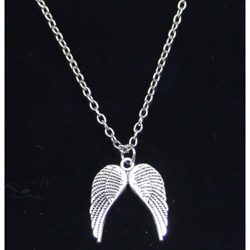 New Fashion Necklace 21x19mm angel wings Pendants Short Long Women Men Colar Gift Jewelry Choker