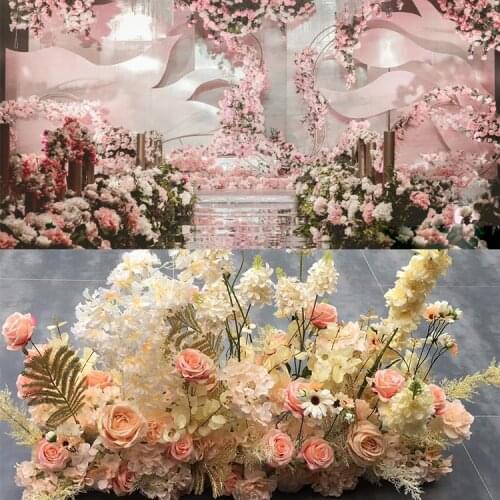 New Wedding Flower Layout Hotel Welcome Guest Arrangement Flower Art Stage T Road Flower Induction Art